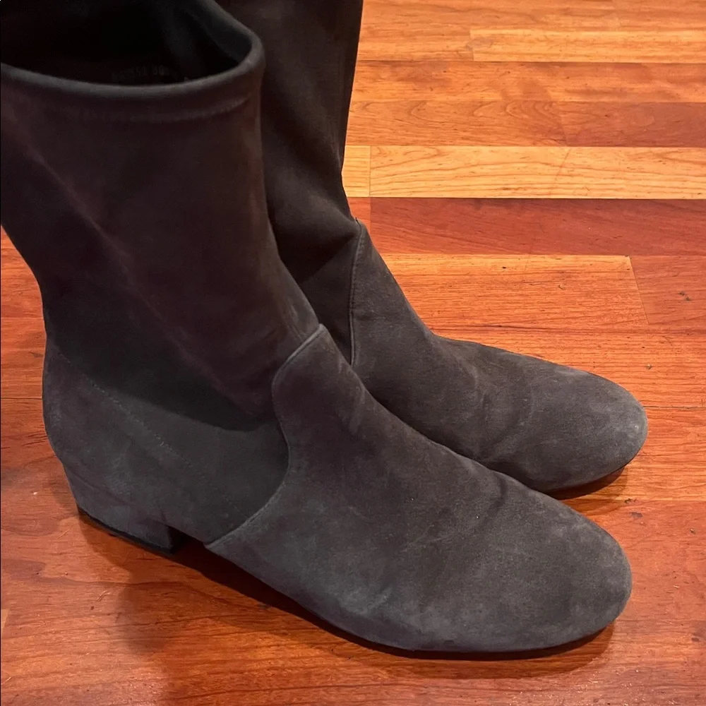 Stewart Weitzman Raissa Suede Sock Boots, Grey - Picture 4 of 8